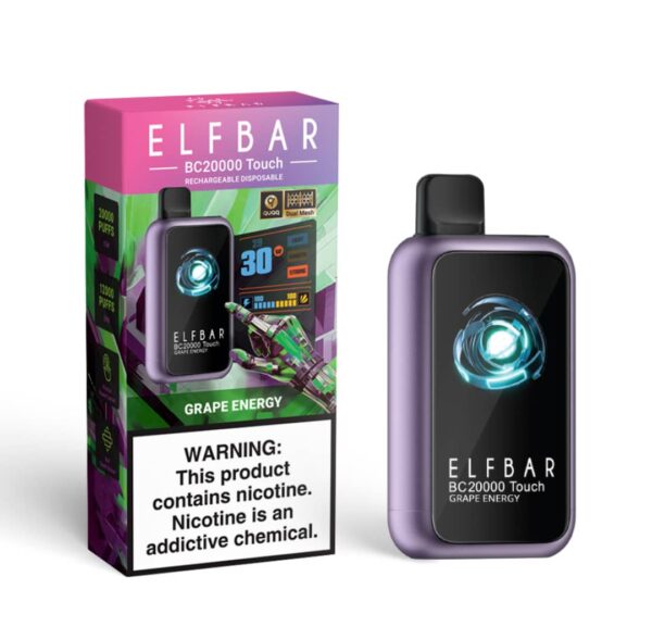 ELF BAR BC20000 TOUCH – Grape Energy 5% Rechargeable Disposable Vape